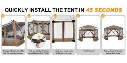 Pop-Up Canopy Tent 15ft Mosquito Net Screen House UV50+ for Garden, Yard and Pest Management
