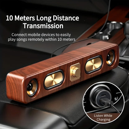 Retro Wood Grain Bluetooth Speaker Dual 2-Inch Woofers 10W Wireless Desktop Soundbar TF AUX for an Everyday Personal Care Routine