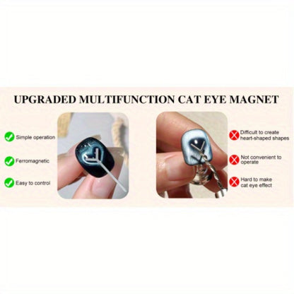 4-in-1 Y-Shaped Cat Eye Nail Magnet Stick Double Head – Heart & Multi-Pattern Magnetic Tool for Cat Eye Gel Polish Nail Art