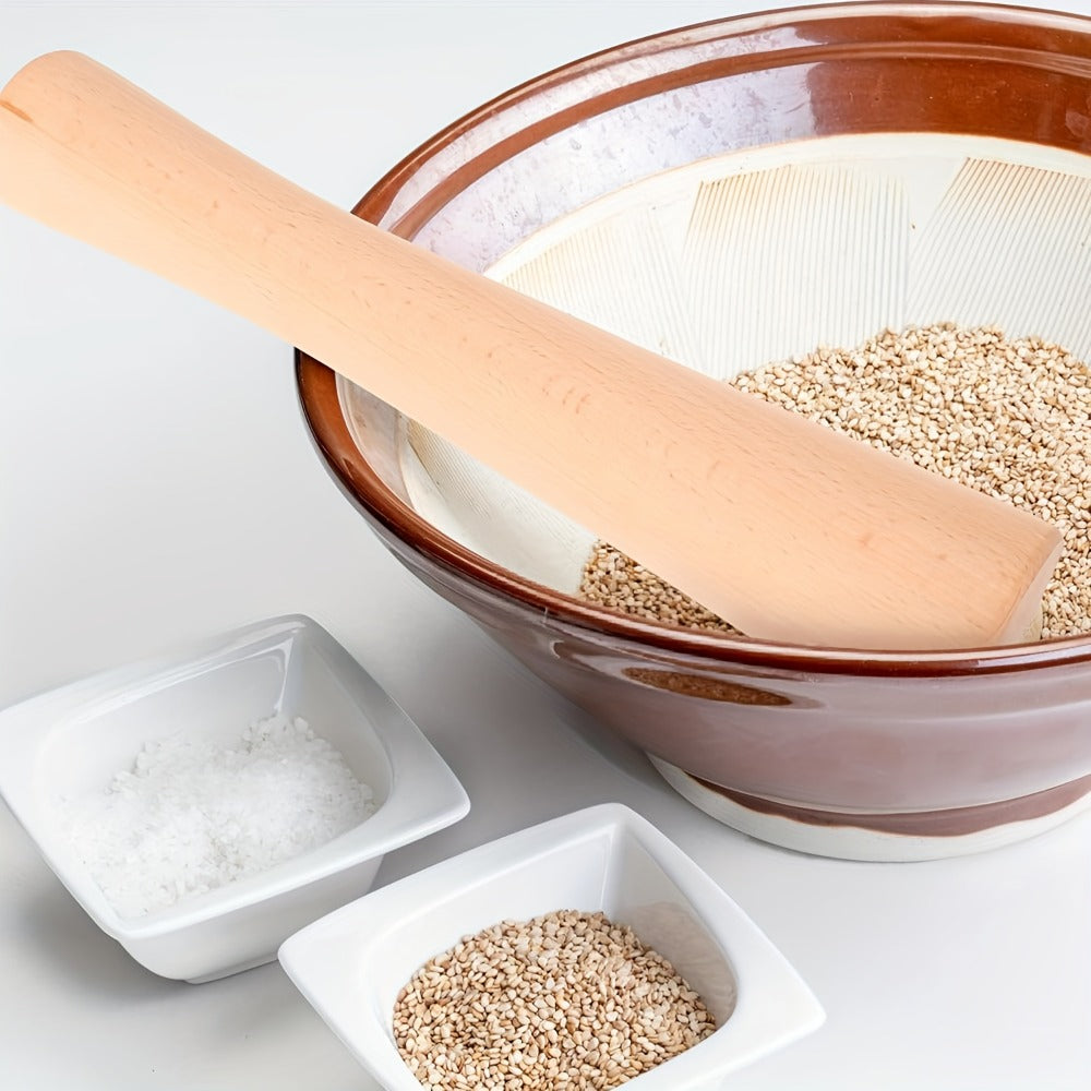 Wooden Sauerkraut Pounder for Mason Jars – 11.6 Inch Solid Wood Fermentation Tamper Kraut Pounder Pestle for Vegetable Fermentation