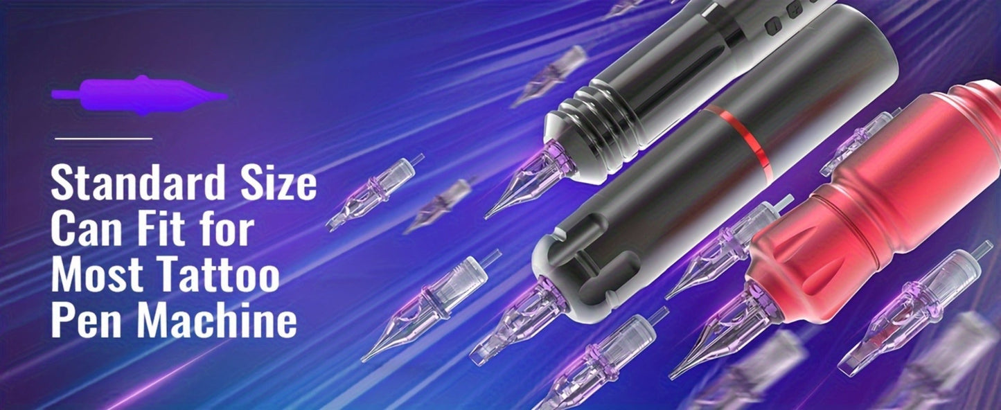 Stainless Steel Tattoo Cartridge Needles 50pcs Mixed RL RS RM M1 Weaved Magnum for Temporary Body Art, Festivals and Costumes