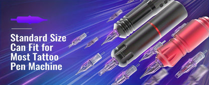 Stainless Steel Tattoo Cartridge Needles 50pcs Mixed RL RS RM M1 Weaved Magnum for Temporary Body Art, Festivals and Costumes
