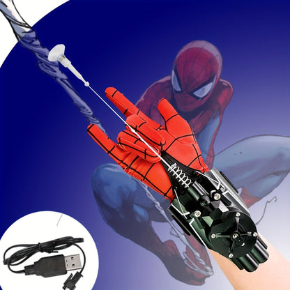 Superhero Web Shooter Toy for Kids, 9.4 Ft Rope Launcher, USB Rechargeable, Spider Hero Role Play Gift for Boys & Girls