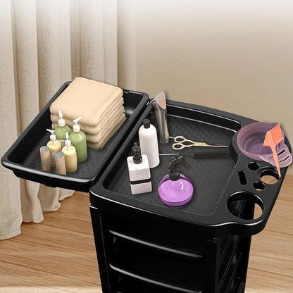 5-Drawer Salon Trolley Cart on Wheels – Professional ABS Rolling Beauty Storage Organizer for Hair Stylist Barber Spa Nail Tattoo Studio