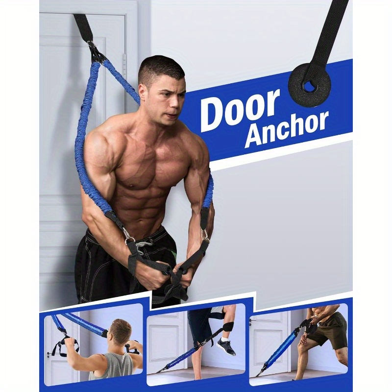 Natural Latex Pilates Bar Kit with Resistance Bands 20-360 lbs – Stainless Steel Handle, Adjustable Length for 5'3"-6'2"
