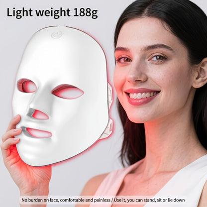 LED Light Therapy Face Mask 7 Color Photon Skin Rejuvenation - Acne Treatment Wrinkle for Bath Time, Home Spa and Personal Care