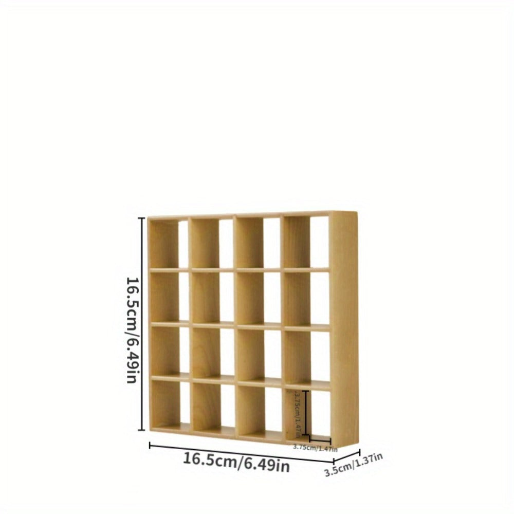 Dollhouse Miniature Display Cabinet 1:12 Scale 16-Compartment Modern Storage Shelf Organizer – Miniature Furniture Accessory for Dollhouse