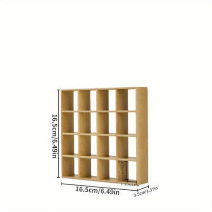 Dollhouse Miniature Display Cabinet 1:12 Scale 16-Compartment Modern Storage Shelf Organizer – Miniature Furniture Accessory for Dollhouse