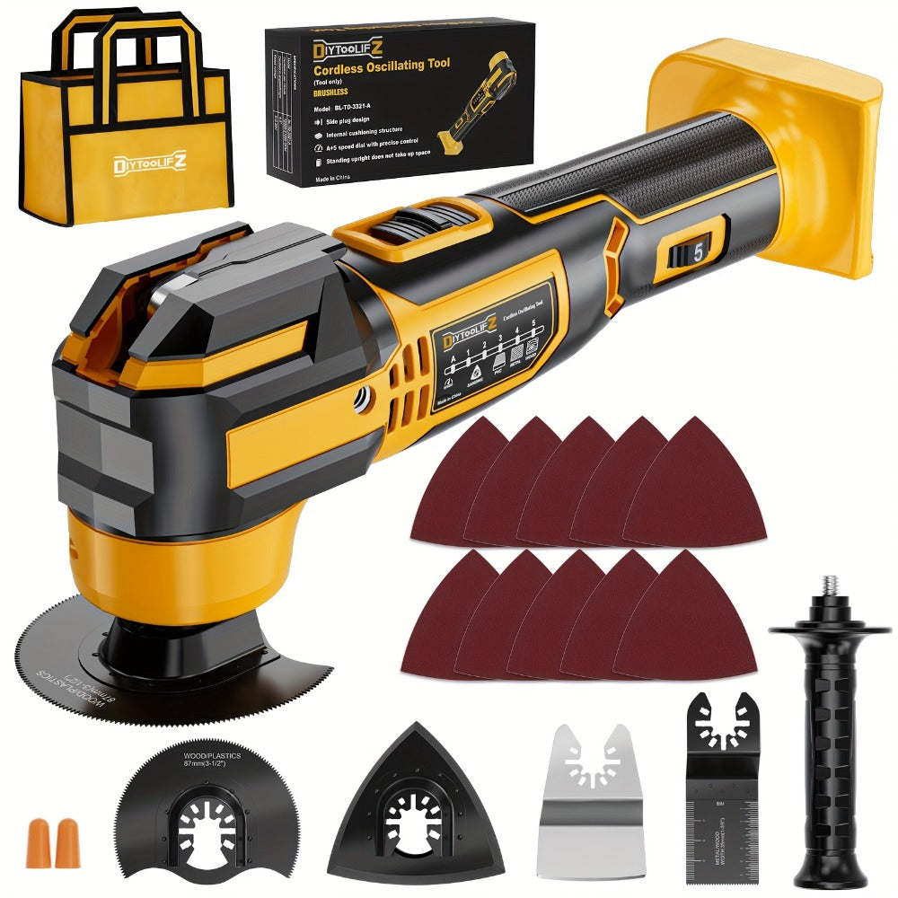 Oscillating Multi Tool Brushless Cordless Compatible with DeWalt 20V / 18V Battery, 21000 OPM Variable Speed