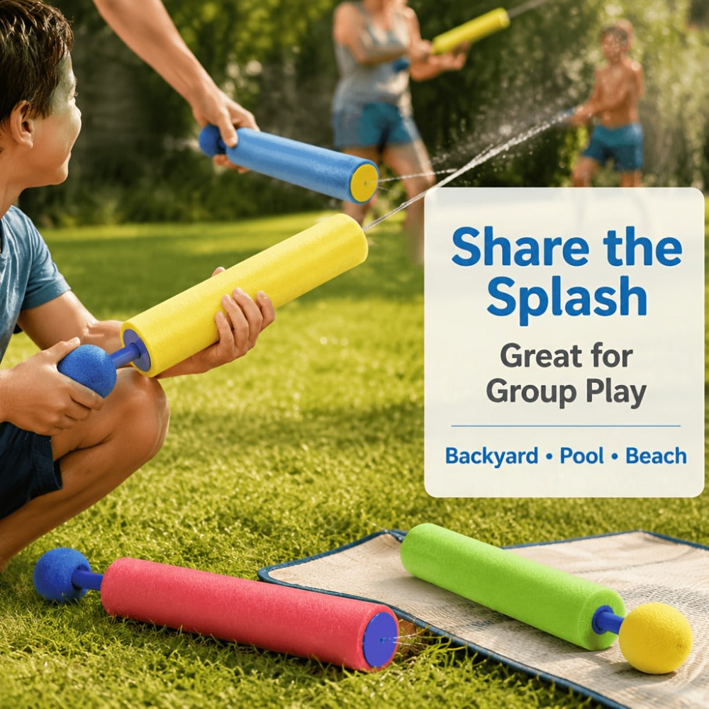 Squirt Water Gun Bulk Pack 6/12/18 Pack for Kids - Colorful Foam Shaft Water Soaker Blaster