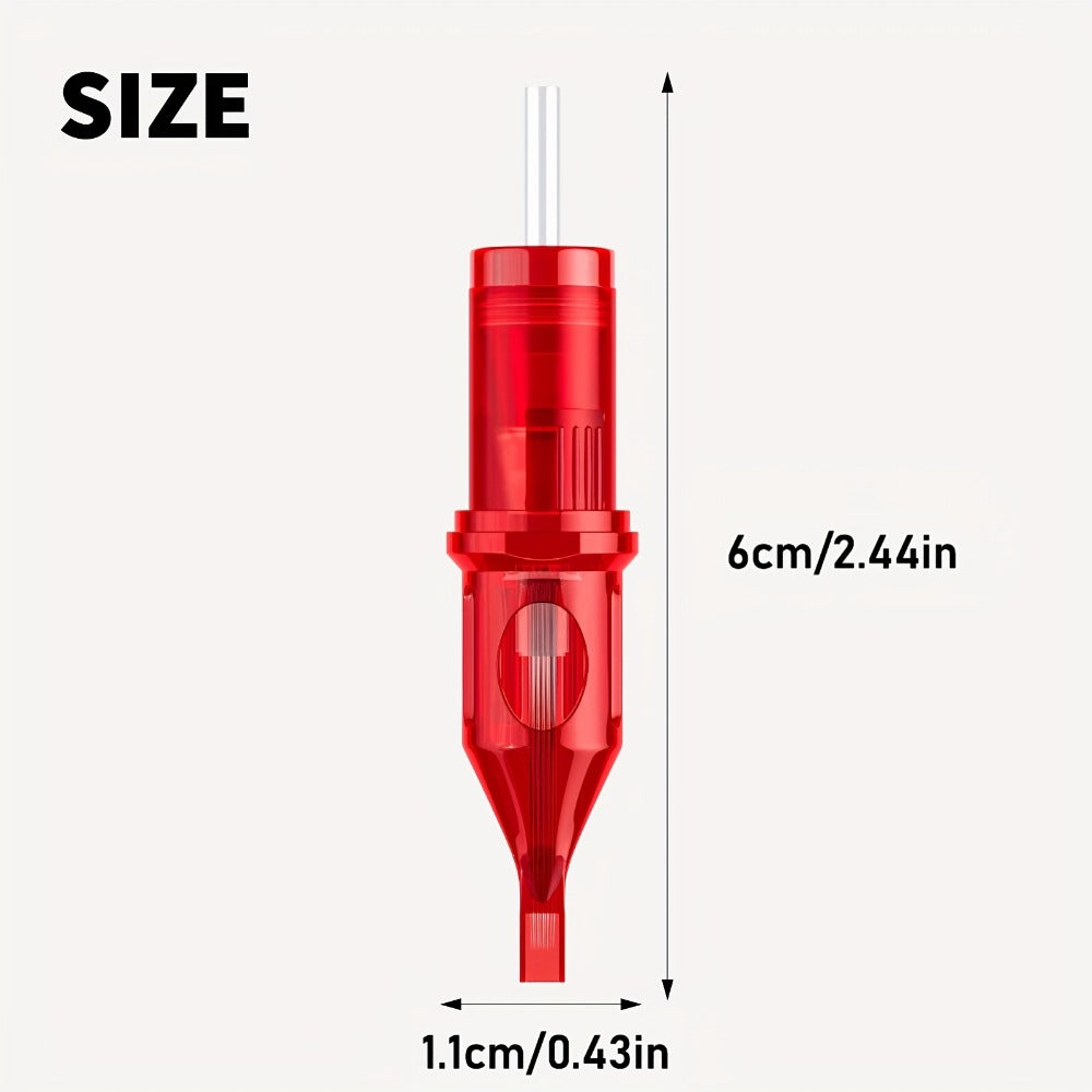 Assorted Tattoo Cartridge Needles Set 20/50pcs - Round Liner Shader Curved Mag Mixed Pack, #10 Bugpin #12 Standard