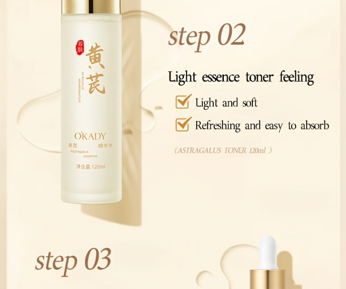 Astragalus Skincare Set 6pcs Antioxidant, Face Cream Essence Cleanser Toner Eye Cream Sleep Mask