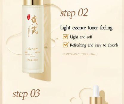 Astragalus Skincare Set 6pcs Antioxidant, Face Cream Essence Cleanser Toner Eye Cream Sleep Mask
