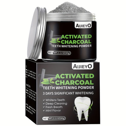 Activated Charcoal Teeth Whitening Powder - Natural Tooth Polish for Deep Cleaning, Plaque Removal & Fresh Breath