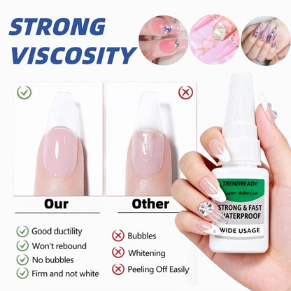 60+ Day Hold Nail Glue 4 Bottles 20g Each Super Strong Extra Hold Fast Drying No Lamp Needed Heavy Duty Adhesive for Press On Nails Fake