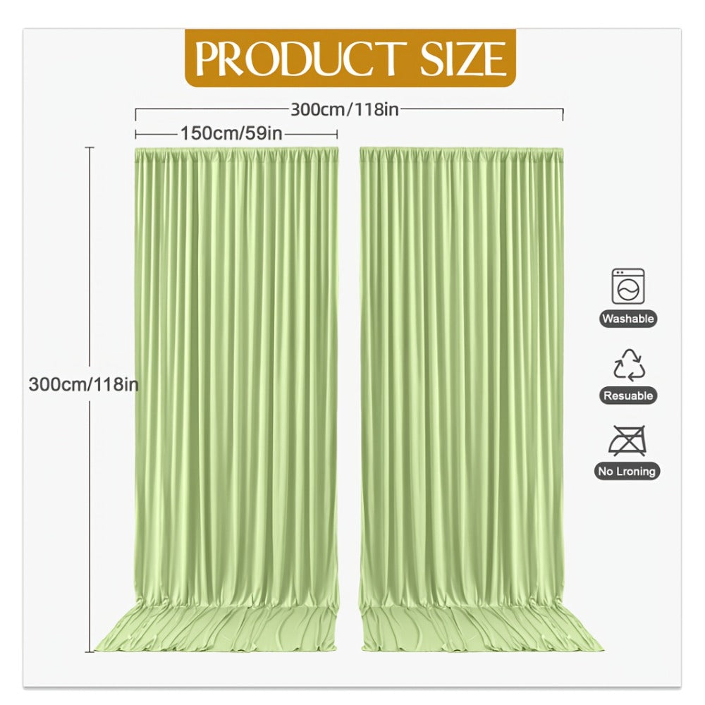 Backdrop Curtains 4 Pack 59x118 Inch, Wrinkle-Resistant Non-Transparent Party Decoration Fabric with Pole Pocket