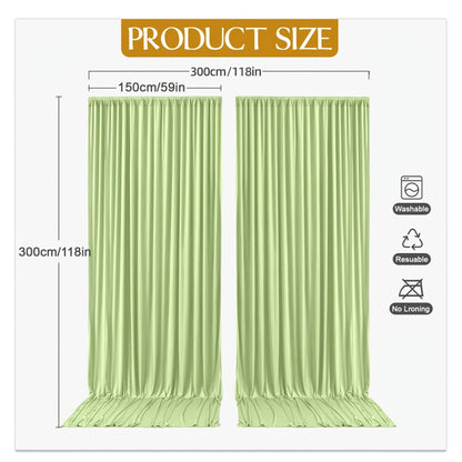 Backdrop Curtains 4 Pack 59x118 Inch, Wrinkle-Resistant Non-Transparent Party Decoration Fabric with Pole Pocket