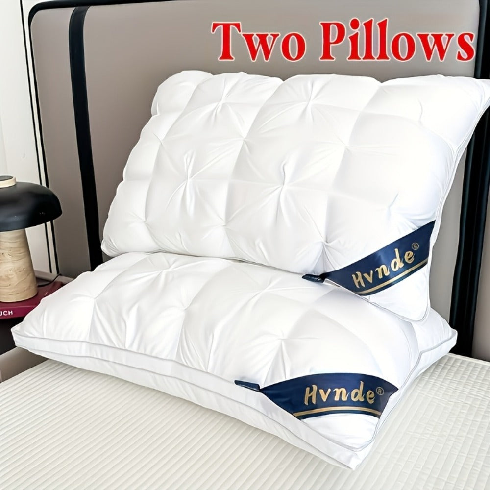Hotel Quality Pillows 2-Pack, Luxury 5-Star Deep Sleep Neck Support, Non-Collapse Polyester Fill