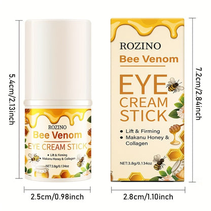 ROZINO Bee Venom and Honey Eye Cream Stick, 3.8g in a Compact White Twist-Up Cosmetic Tube