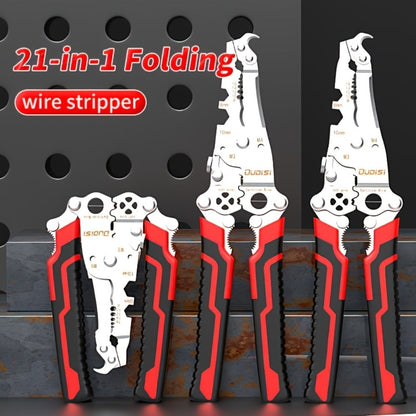 Folding Wire Stripper Multifunctional Pliers Crimping Cutter Tool for Electrician Cable DIY for Entryways, Bedrooms and Living Spaces