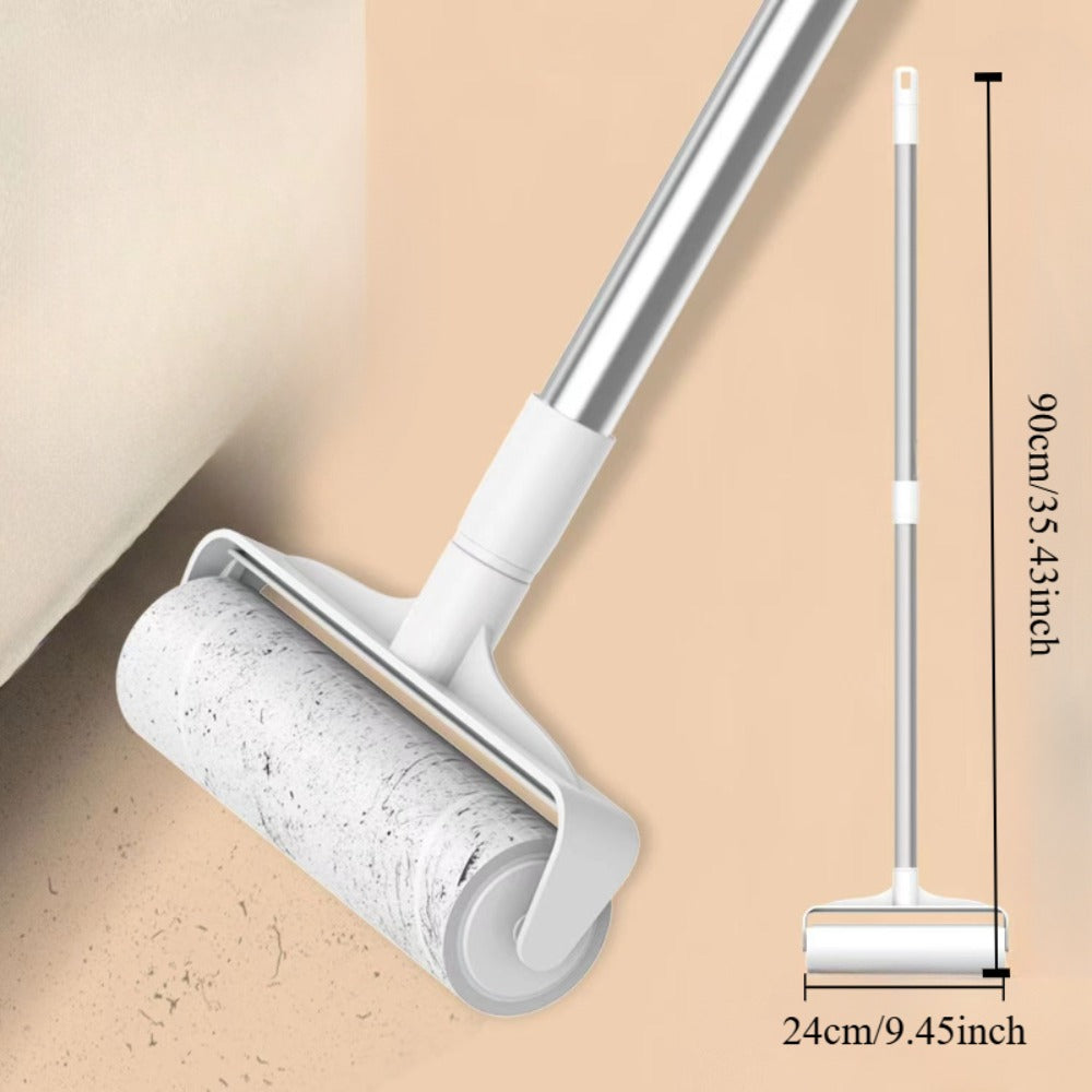 Pet Hair Remover Roller Mop Set 4pcs Lint Roller Long Handle with 3 Refill Rolls Retractable Cat Dog Hair Removal for Floor Sofa Carpet