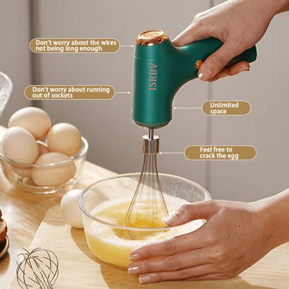 Cordless Electric Egg Beater & Cream Whipper - Handheld Stand-Up Portable Mixer for Cake Baking, Ice Cream & Whipping