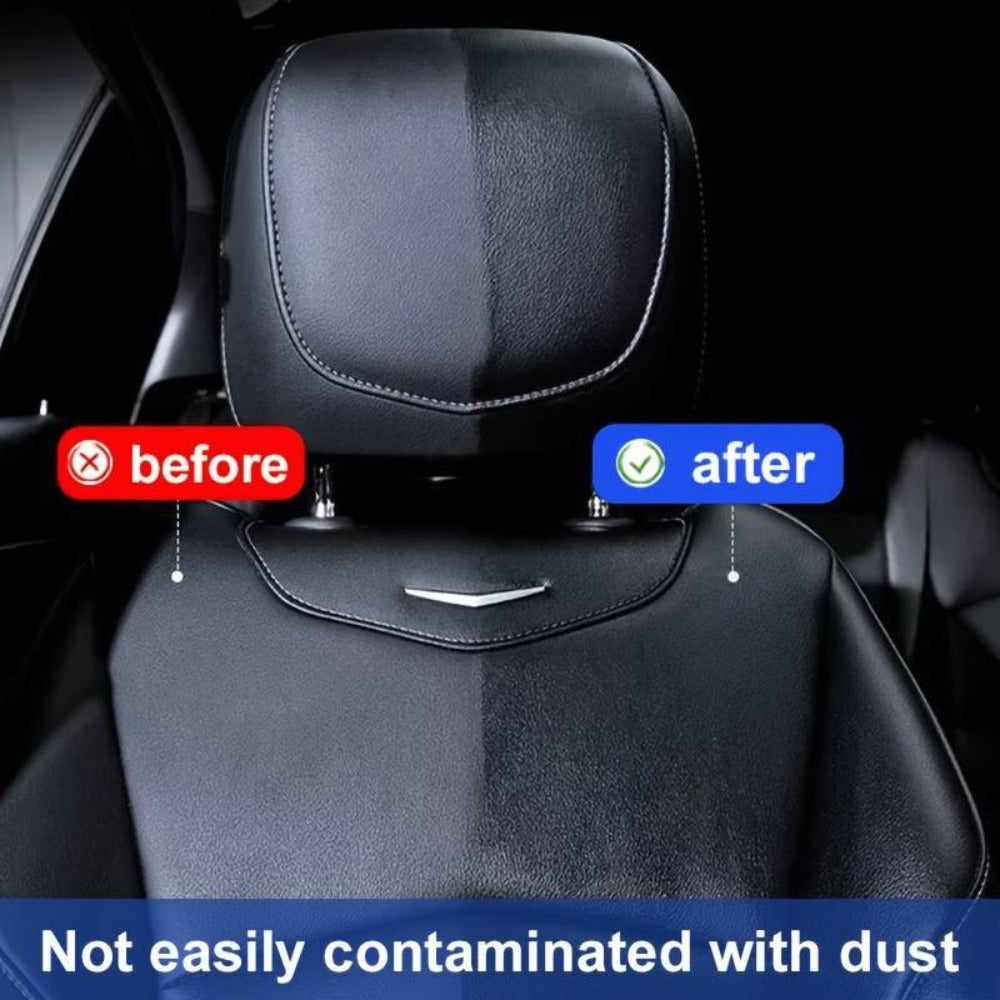 Car Plastic Restorer & Tire Protector Kit 3.38oz – Nano Coating Interior Shine, Yellowing Repair, Black Trim Renewal with Applicator Sponge