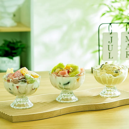 Tulip Shaped Dessert Bowls Set of 12 – 5 Oz Glass Cups for Ice Cream, Sundaes, Fruit & Salads – Dishwasher Safe Snack & Cocktail Bowls
