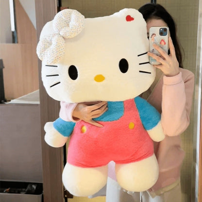 Plush Toy Hello Kitty 16-Inch Character Doll in Red-Blue or Pink-Blue Outfits for Display for Character Display, Room Decor and Gift