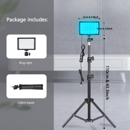 LED Video Light Panel 5600K Dimmable Photography Lighting Kit with Adjustable Tripod Stand for an Everyday Personal Care Routine