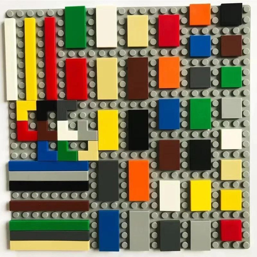 Bulk Flat Tile Building Blocks 150 Pcs – Smooth Thin Plate Bricks 1x1 1x2 1x6 LEGO Compatible MOC Accessories Kids Creative Building DIY