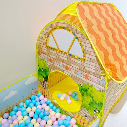 Kids Cottage Play Tent with Ball Pit Cartoon Playhouse Indoor Outdoor with the Listed Color, Size or Set Options for Everyday Use