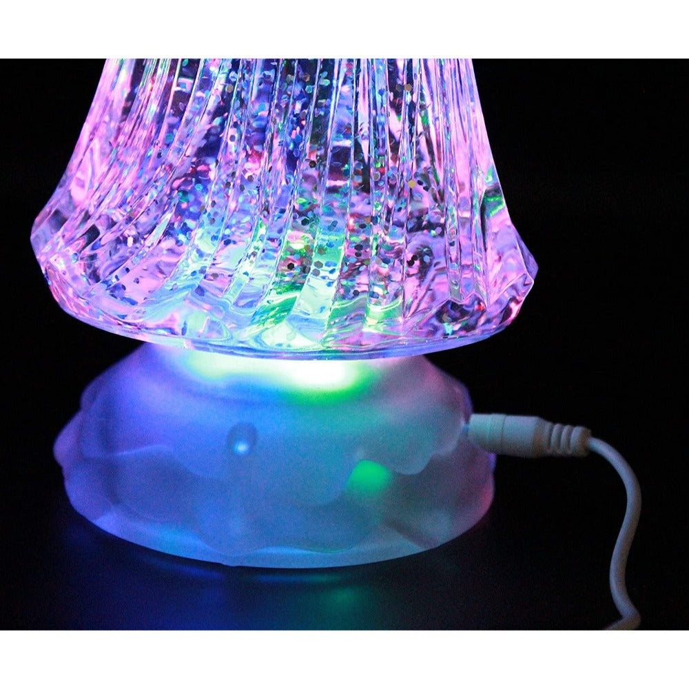 Angel LED Snow Globe Water Lamp 12 Inch - Color Changing Glitter Golden Wings Timer for Entryways, Bedrooms and Living Spaces
