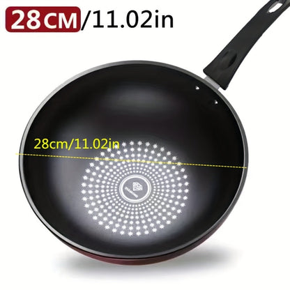 German Diamond Non-Stick Stir Fry Pan - Rice Stone Coating Smokeless Flat Bottom Wok for Induction Cooker Gas Stove