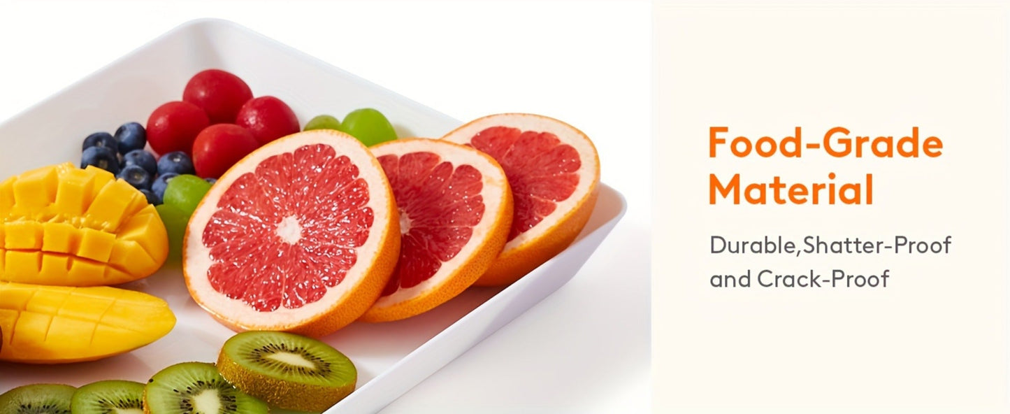Serving Tray Set of 4, Reusable Plastic Platters for Fruit, Cookies, Dessert & Snacks, Kitchen Party Organizer