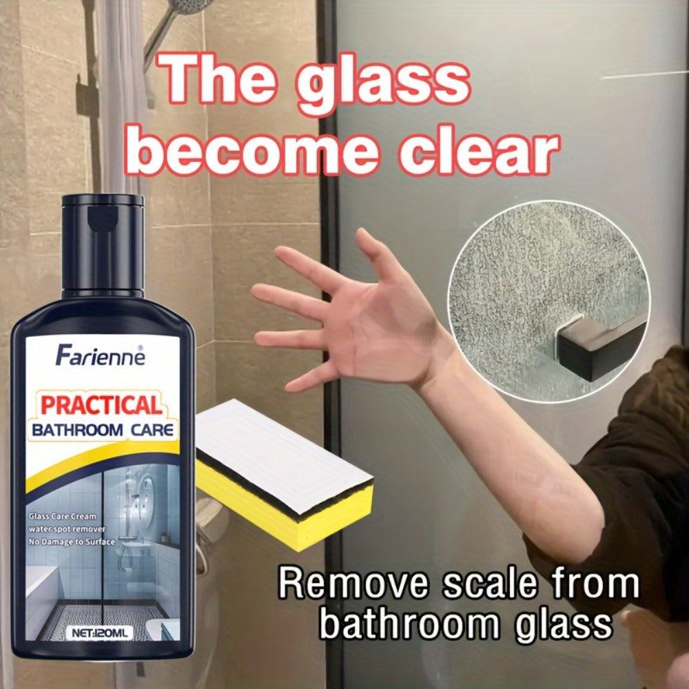 Bathroom Glass Restoration Paste 120g, Removes Water Stains, Soap Scum & Hard Water Deposits from Shower Doors
