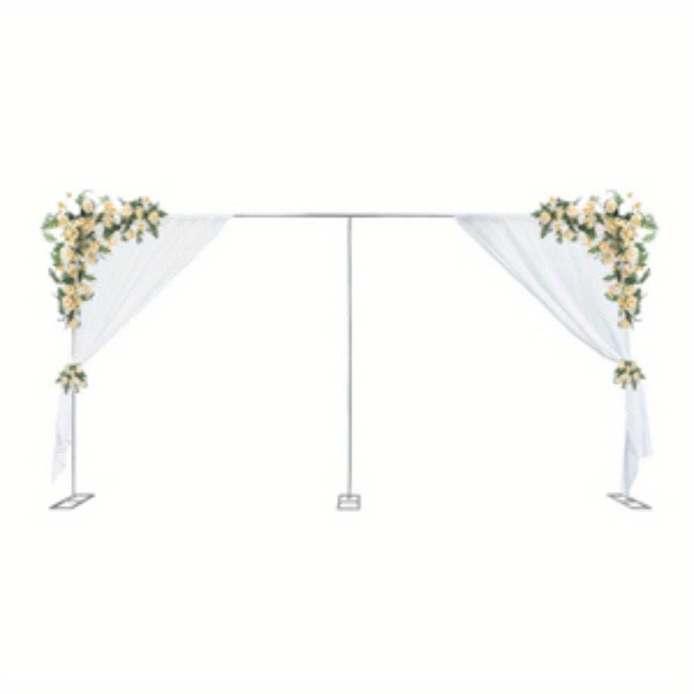 Backdrop Stand 20 x 10-Foot Stainless Pipe-and-Drape Frame with Three Square Bases and 15-Pole Kit