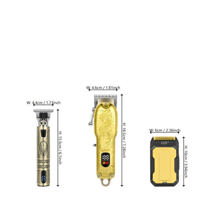 Hair Clipper Set for Men USB Rechargeable, Professional Electric Hair Trimmer with Oil Head Engraving