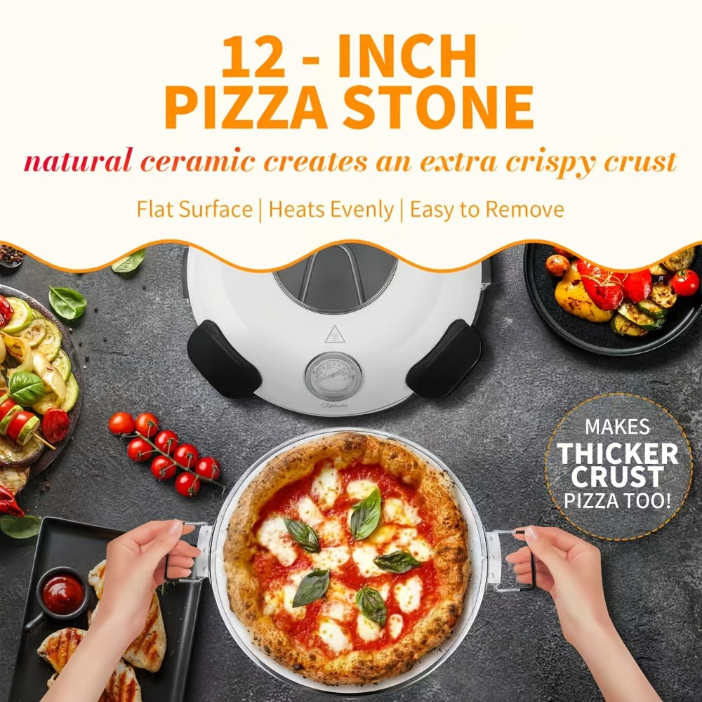 Indoor Pizza Oven Countertop, 12-Inch Electric Pizza Maker Machine for Home Kitchen, Heats Up to 800°F