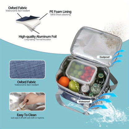 Rectangular Lunch Bag Tote, 29 x 21 x 26cm with Front Pocket, Two Mesh Side Pockets and Four Colors