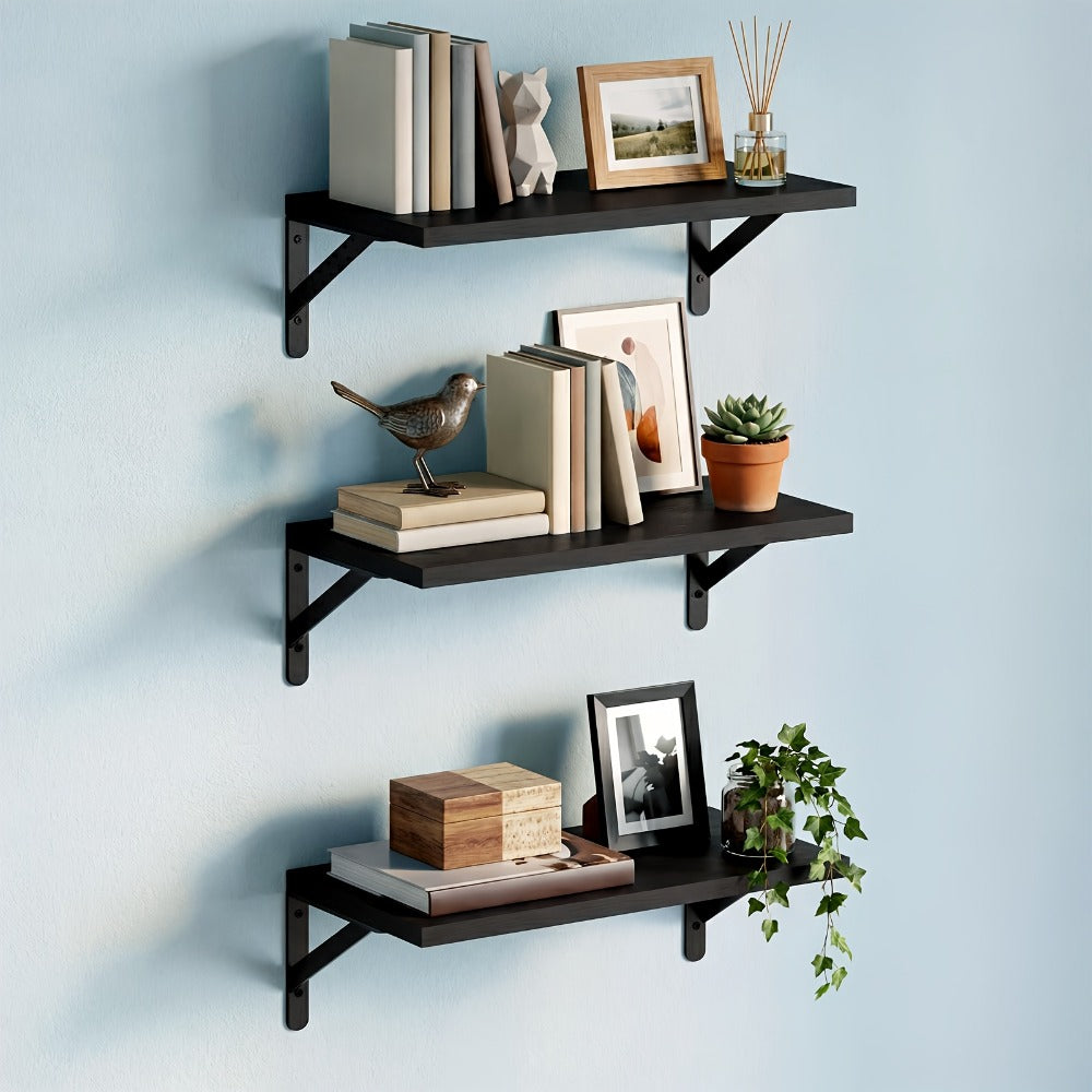 Floating Shelves for Wall, 3 or 6pcs Farmhouse Wall Shelves for Bedroom, Bathroom, Living Room & Kitchen Decor