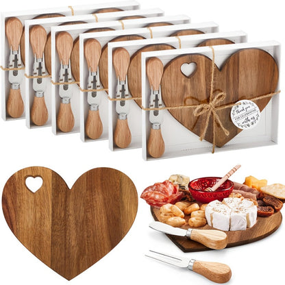 Mini Heart Charcuterie Board Set 6/12 Pack for Entryways, Bedrooms and Living Spaces, with the Listed Configuration