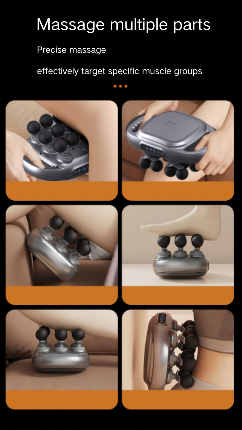 Massage Gun 12 Heads Deep Tissue Percussion Massager Set for Back Neck Shoulders Legs Foot Pain Quiet Handheld Electric Body Massager