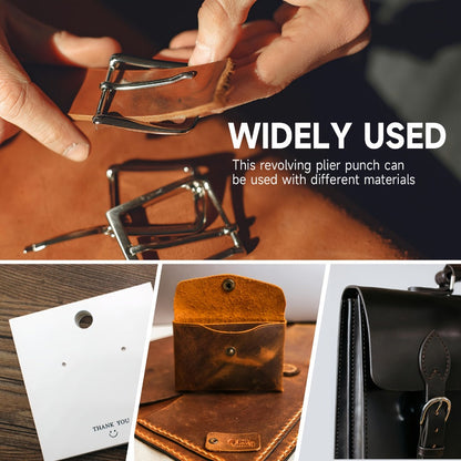 Leather Hole Punch for Belt – Heavy Duty 6-Hole Rotary Belt Puncher Kit for Saddles Shoes Fabric DIY Craft Projects Upgraded Round Hole