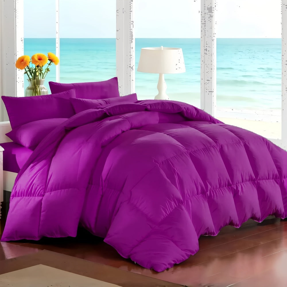 Comforter Set 7-Piece Bed in a Bag Queen King Full Soft Microfiber Down Alternative Comforter Fitted Sheet Flat Sheet Pillow Shams