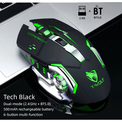 Bluetooth 5.0 2.4G Dual Mode Wireless RGB Gaming Mouse Silent 6 Button USB-C Rechargeable for an Everyday Personal Care Routine