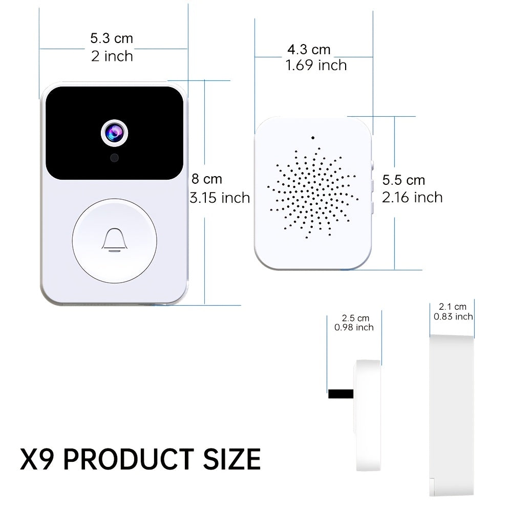 PIR Motion Video Doorbell Camera WiFi HD Night Vision with Two-Way Audio, Cloud & SD Card Storage