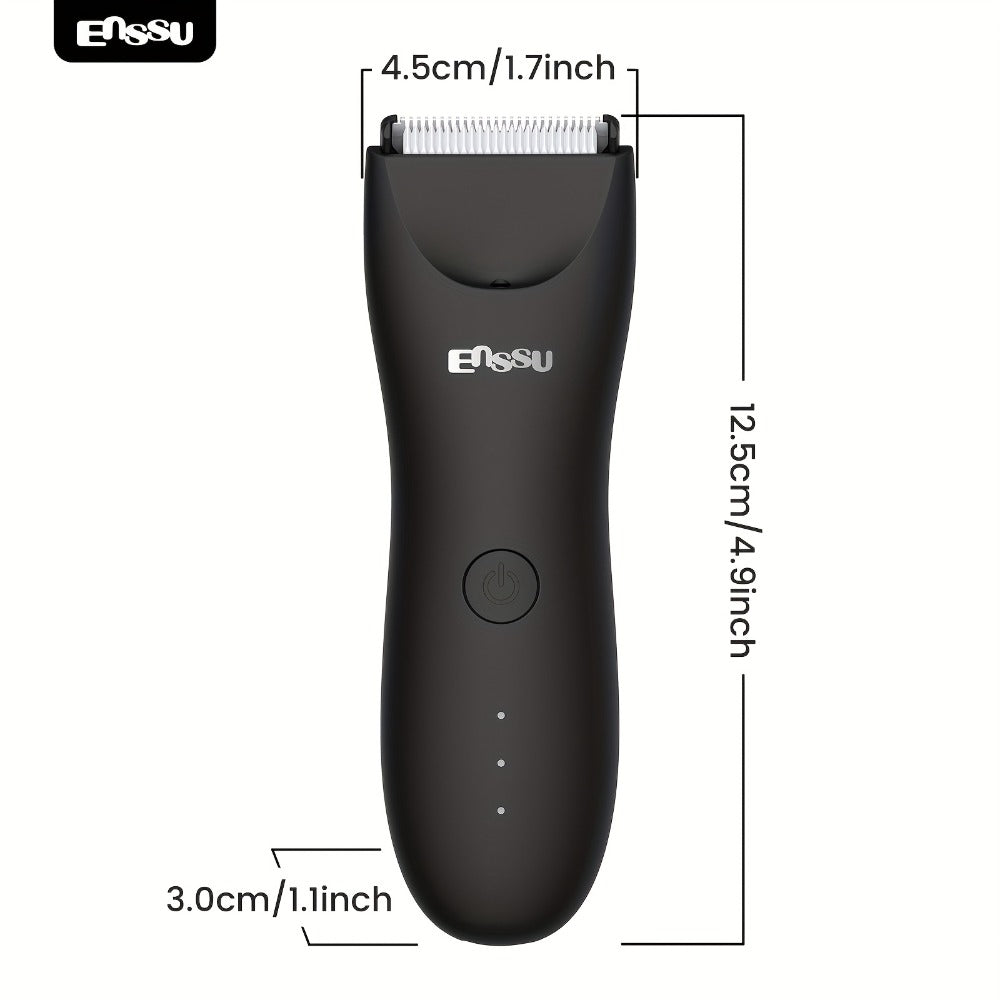 Electric Body Hair Trimmer for Men and Women with Replaceable Ceramic Blade in Blue or Black