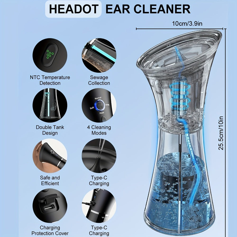 Rechargeable Ear Irrigation Cleaning System with Dual Water Tank, Interchangeable Tips and Two Checkout Models