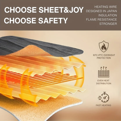 Electric Blanket with Temperature Control and Timer, Extra Large Flannel Heated Blanket, 8 Levels Auto-Off